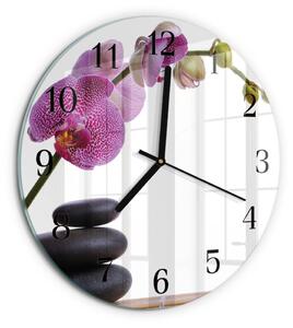 Skleněné nástěnné hodiny Orchidej zsoc-fi30-00171567