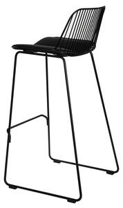 Dill Vysoká barová židle černá s černým polštářem