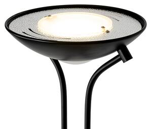 Moderní stojací lampa černá s lampou na čtení vč. LED s tlumením do teplého světla - Diva