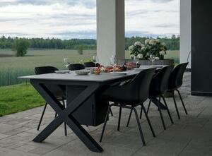 VERMA - jídelní stůl s plynovým ohništěm Basalt Gray 220x110 cm Exteriér | Zahradní stoly