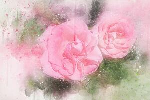 Malvis Malovaný obraz - růžové květy Velikost: 90x60 cm