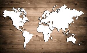 Malvis Obraz - mapa Světa bílá Velikost: 90x60 cm