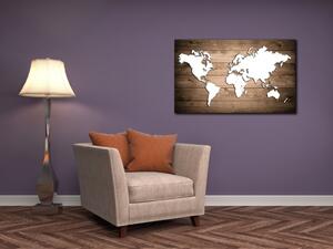 Malvis Obraz - mapa Světa bílá Velikost: 90x60 cm