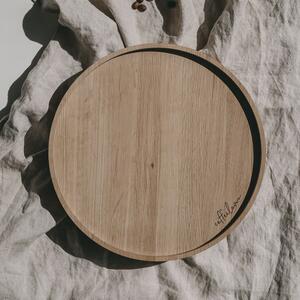 Otočný tác Oak Wood Coffeelover 28 cm