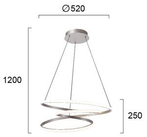 LED Lustr na lanku CORT LED/40W/230V stříbrná