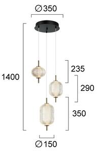 LED Lustr na lanku PELLUCID LED/20W/230V bronzová/černá