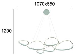 LED Lustr na lanku HELIX LED/61W/230V stříbrná