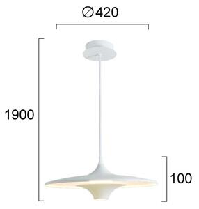 LED Lustr na lanku RENE LED/19W/230V CRI 90 bílá