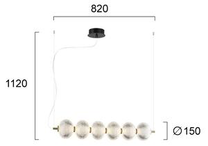 LED Lustr na lanku PELLUCID LED/23W/230V zlatá/čirá