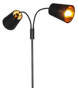 Moderní stojací lampa černá 2-světlo - Carmen