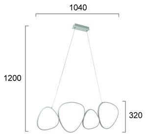 LED Lustr na lanku HELIX LED/50W/230V stříbrná