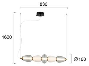 LED Lustr na lanku SHINY LED/23W/230V bílá/zlatá