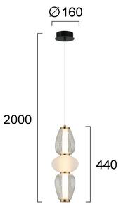 LED Lustr na lanku SHINY LED/17W/230V bílá/zlatá