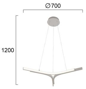 LED Lustr na lanku ALTA LED/30W/230V stříbrná