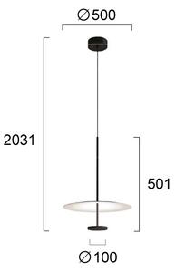 LED Lustr na lanku ROSS LED/13W/230V černá/bílá