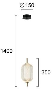 LED Lustr na lanku PELLUCID LED/11W/230V zlatá/čirá