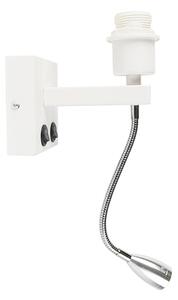 Moderní nástěnná lampa bílá s flexibilním ramenem - Brescia Combi