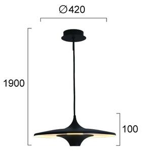 LED Lustr na lanku RENE LED/19W/230V CRI 90 černá