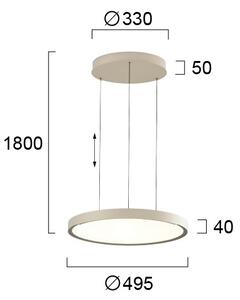 LED Lustr na lanku DENVER LED/76W/230V béžová