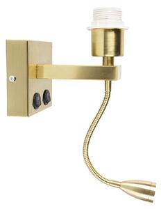 Moderní nástěnná lampa mosazná s flexibilním ramenem - Brescia Combi