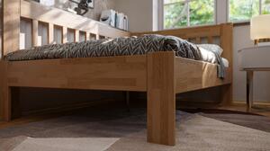 Rohová postel APOLONIE levá, dub/světlý ořech, 140x200 cm