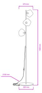 Brilagi - Stojací lampa VULCANO 3xG9/8W/230V černá/kouřová černá