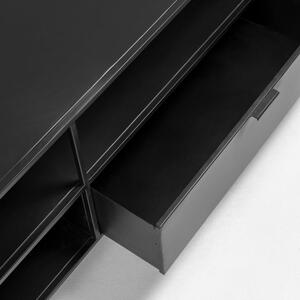 Černý kovový TV stolek Kave Home Shantay 150 x 35 cm