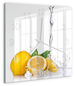 Skleněné hodiny Citrony zskb-30x30-00092564