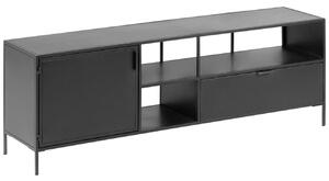Černý kovový TV stolek Kave Home Shantay 150 x 35 cm