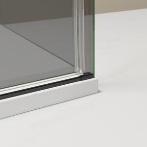 Rohový sprchový kout s posuvnými dveřmi NT806 FLEX Černý mat - Nano šedé sklo - Možnost volby tloušťky skla