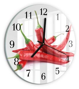 Skleněné nástěnné hodiny Chilli papričky zsoc-fi30-00183558