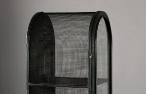 Černá kovová vitrína DUTCHBONE Oval 181 x 46 cm