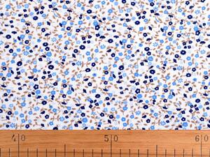 Bavlněná látka / plátno drobné květinky METRÁŽ - 2 (22341-2) modrá světlá