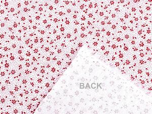 Bavlněná látka / plátno drobné květy METRÁŽ - 3 (22370-2) červená bílá