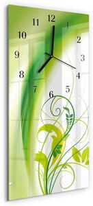 Skleněné hodiny vertikální Modelová rostlina zsppc-30x60-00172237