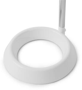 Stolní lampa na 1 žárovku E27, základna ve tvaru O, bílá