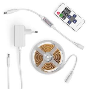 Set: LED pásek 24V COB 8W/m 489lm/m, teplá, 2m s dálkovým ovládáním a napájecím zdrojem