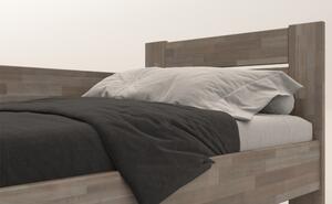 Rohová postel JOHANA levá, buk/šedá, 80x200 cm
