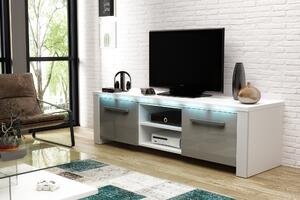 TV stolek/skříňka Marilee (bílá matná + šedý lesk). 1000622
