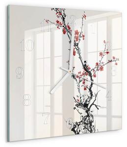 Skleněné hodiny Květiny zskb-30x30-00084912