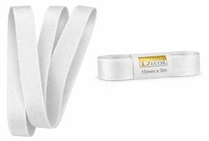 Stuha taftová PURE WHITE bílá 15mm x 3m (5,-Kč/m)