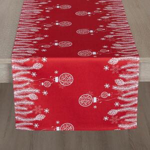 Ubrus Veba GARBO tisk Zasněžené Vánoce červenobílá Velikost: 40x160 cm