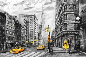Obraz New York malovaný Yellow Velikost (šířka x výška): 60x40 cm