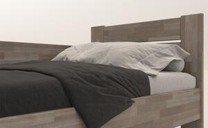 Rohová postel JOHANA levá, buk/šedá, 100x200 cm