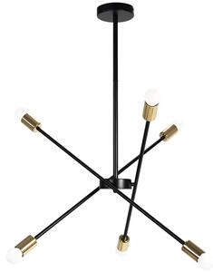 Toolight - Závěsná stropní lampa Beam - černá/zlatá - APP1116-6CP