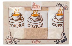 Stanex Coffee dárkový set - vaflové utěrky 3ks rozměr: 50 x 70 cm