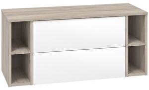 EBS Kuba Sestava skříňky se dvěma regály a deskou 121x46,8 cm, bílá/dub Kronberg 1 set