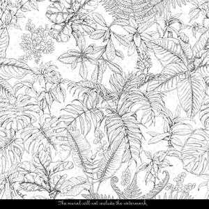 Fototapeta Tropická skica svěží vegetace Samolepící 250x250cm