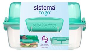 Sistema Dělený svačinový box To Go LunchStack Square 1,24 l, zelená