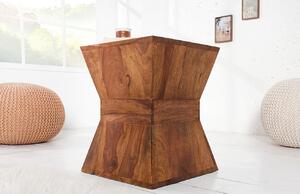 Moebel Living Přírodní masivní sheeshamový odkládací stolek Giza 35x35 cm